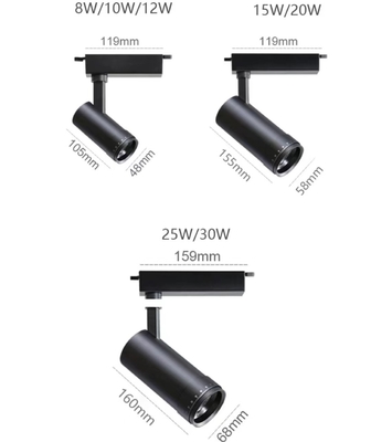 COB LED Focus Light Track Light met geïntegreerde aluminium behuizing en anti-glare lens