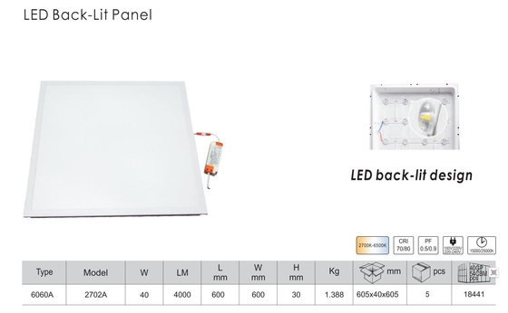 Concurrerende kosten 40W 60*60 Vierkante grens LED lichtpaneel frame voor kantoor / gebouw