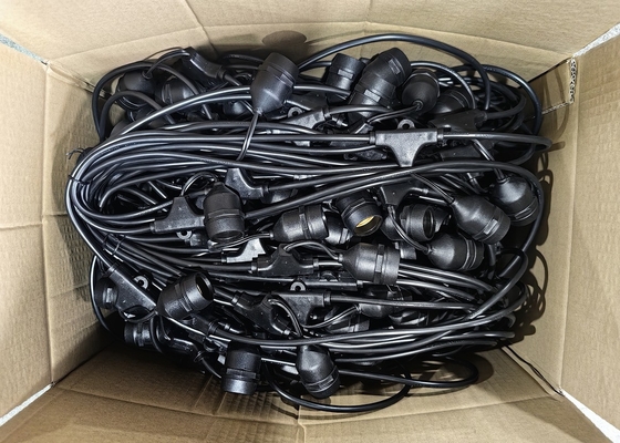 Buiten hangende gloeilamp set 100m waterdicht IP65 kabel met 200pcs verstelbare houders