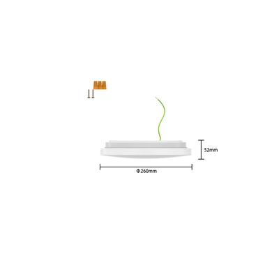 Midden 10 inch LED Slim Puff Ceiling Light 15W 5CCT CL-F1015 met 50000 uur levensduur