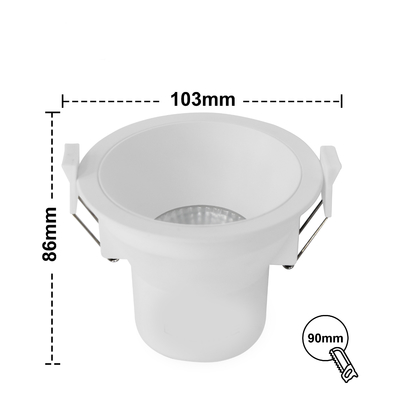 Lange levensduur 9W 0.6mm COB Embedded LED Downlight in Modern Design voor 3,5 inch kabel
