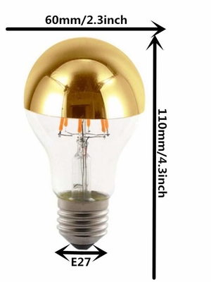Halfchroomplatering A60 6W Warm White 2700K LED Filament Retro Bulb voor E27 basistype