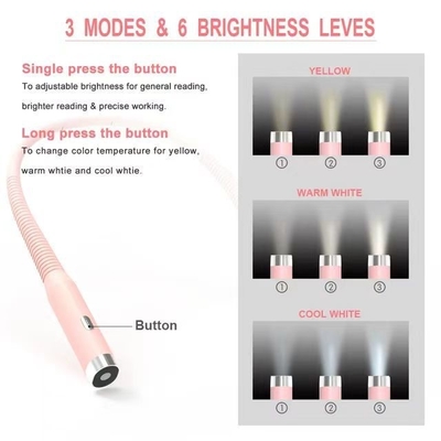 Flexible Neck Hanging Charging Switch Control Book Light voor oogbescherming en opladen