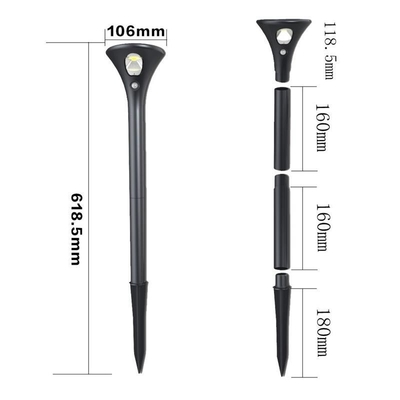 106*618.5mm Solar Garden Courtyard LED Lawn Lamp voor Outdoor Passage Lighting Duurzaam