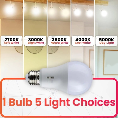 10W 1100 Lumens 2700-6500K Daglicht 5CCT LED-lampen met 80 Ra kleurweergave-index