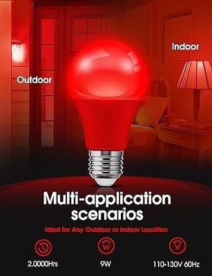 E26 Rode LED-lamp A19 9W voor Valentijnsdag Indoor Veranda Thanksgiving Year Decoration