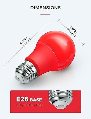 E26 Rode LED-lamp A19 9W voor Valentijnsdag Indoor Veranda Thanksgiving Year Decoration