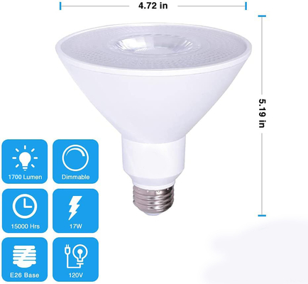 Vermogen 6 Tellen Koud Wit E26 5000K LED Floodlight Spotlight Lamp voor buitenverlichting
