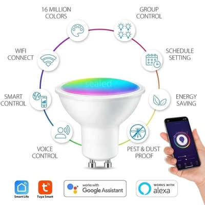 Smart WiFi GU10/MR16 Spot Bulb met Google Alexa en dimming ondersteuning