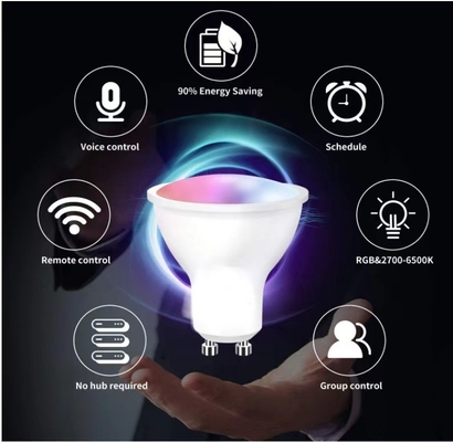 Dimmable GU10/MR16 Smart Wifi Voice Control LED Spot Light 30000 uur Werktyd