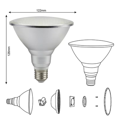 15000 uur werktijd 15W PAR38 36D E27 220V LED spotlamp voor verlichtingsoplossingen