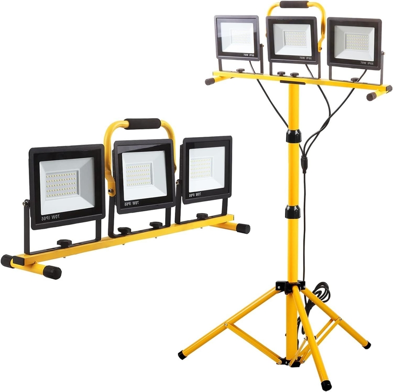 IP66 waterdicht werklampstand 21000lm met opvouwbare statiefstand en 3 verstelbare koppen 6500K